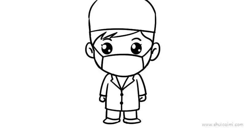 医生戴口罩儿童画怎么画医生戴口罩简笔画画法