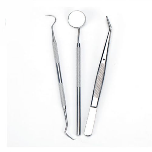 牙科器械套装 定位镊子 平光口镜 牙探针 必备口腔器械 专业口腔护理