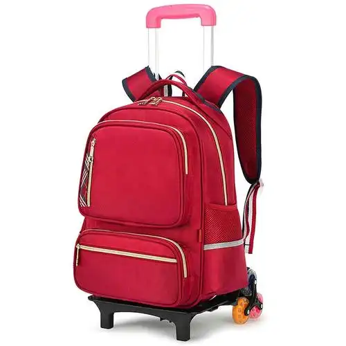 wholesale children school trolley bag kids wheeled backpacks