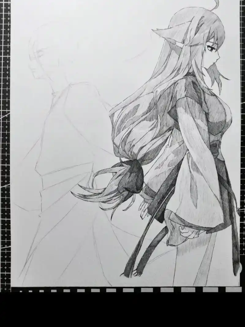 "#狐妖小红娘 #铅笔稿 #手绘动漫人物 一个以为会挽留,一 - 抖音