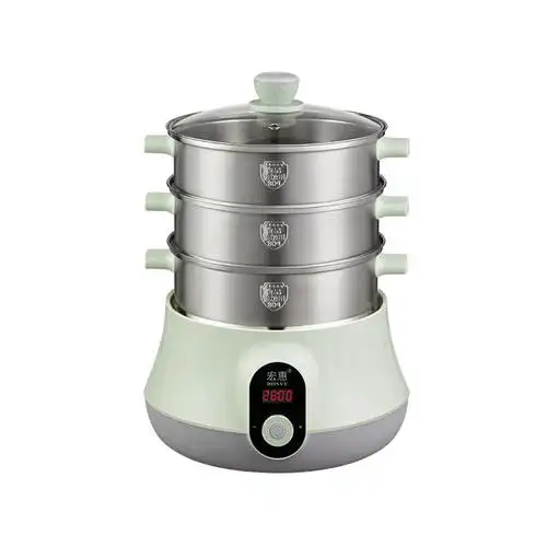 蒸锅宏惠多功能家用多层三层小型智能海鲜快速电蒸锅