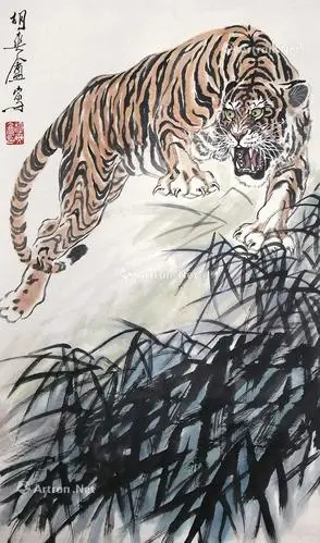 0420 虎啸山林 立轴 纸本