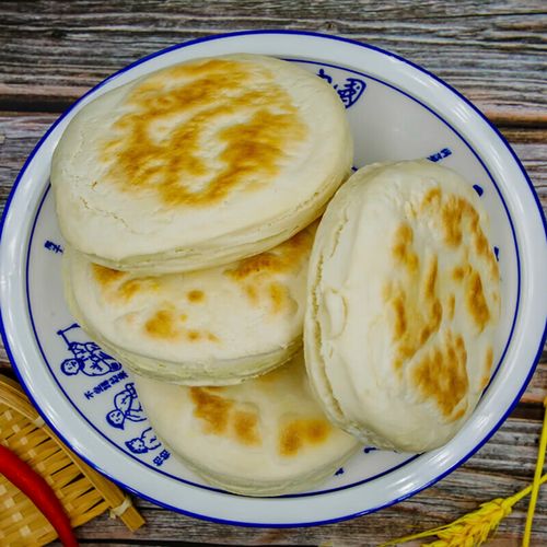 虎钢馋甘肃特产白吉饼烤饼特色小吃陕西锅盔百吉馍馍早餐白饼子烧饼
