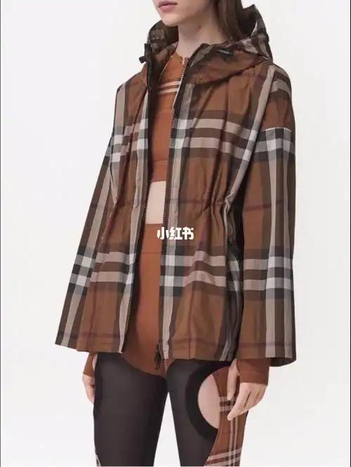 burberry经典格纹风衣短外套