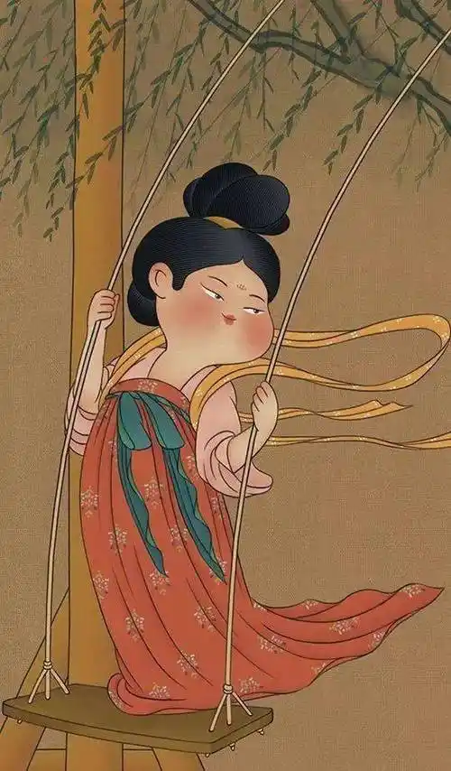 专画胖脸的她,她笔下的古风美人,简直萌炸了!_焦响_绘画_唐代