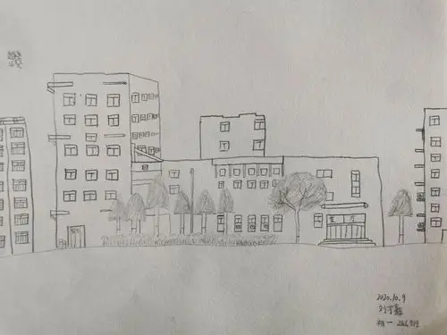 2020初一年级校园风景速写