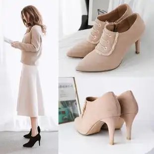 冬季高跟鞋女 细跟 加绒