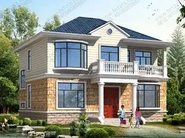 新农村二层带阳台小别墅设计图_鼎川图纸超市,农村房屋设计图