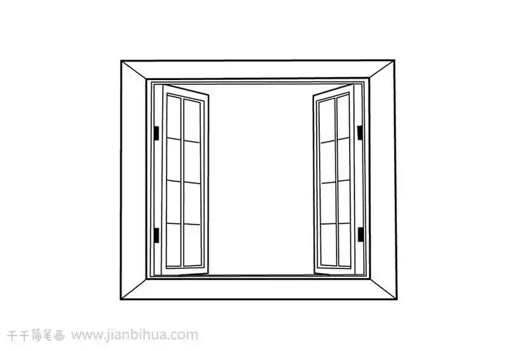 窗户简笔画画法_生活用品简笔画