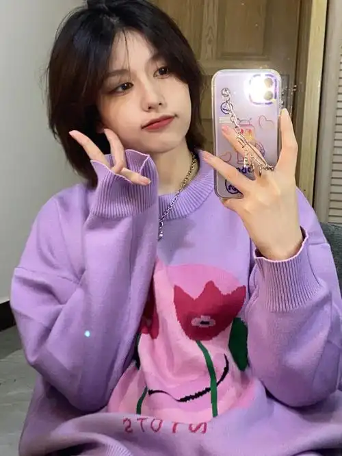 短发ootd紫色泰好看了