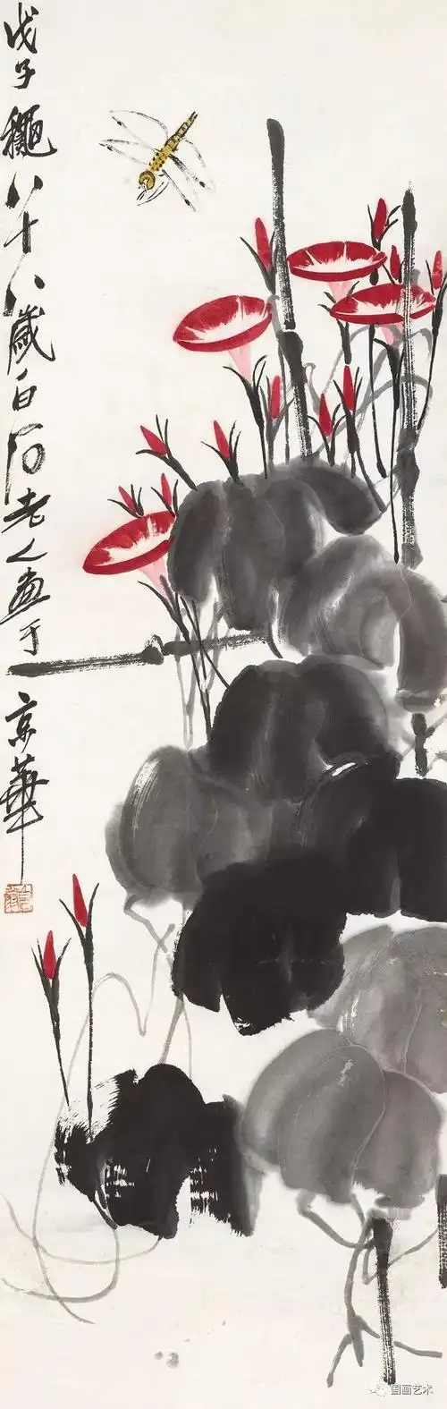 白石老人画蜻蜓真是形神兼备