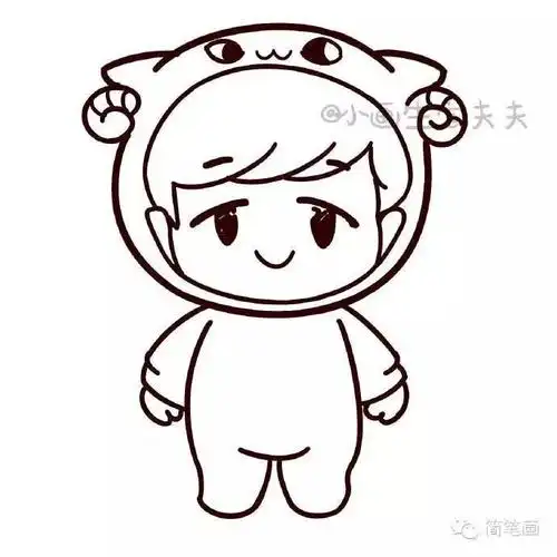 萌萌的小绵羊 exo 张艺兴简笔画教程