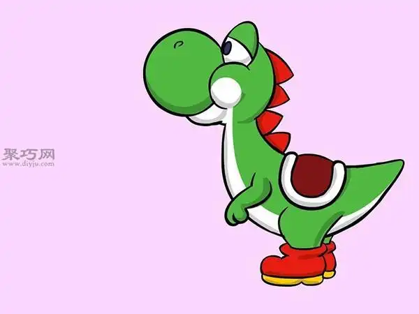 超级马里奥卡通耀西的画法教你怎么画小恐龙耀西简笔画超级玛丽怪兽简