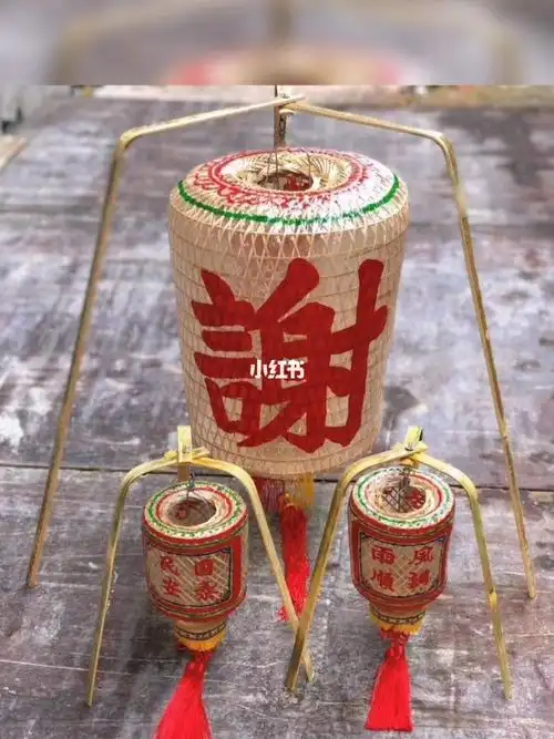 潮汕传统竹编油纸三脚架款手提款灯笼
