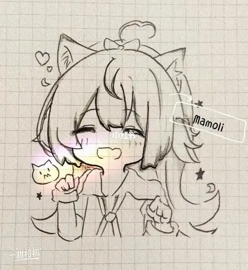猫耳女人物简笔画