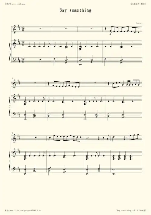 钢琴谱 - say something