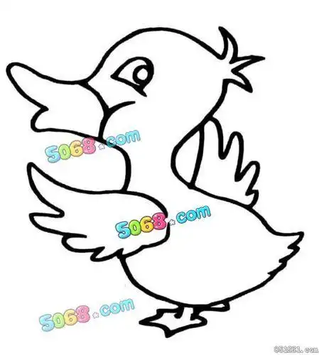 扁嘴鸭子动物简笔画-e学堂