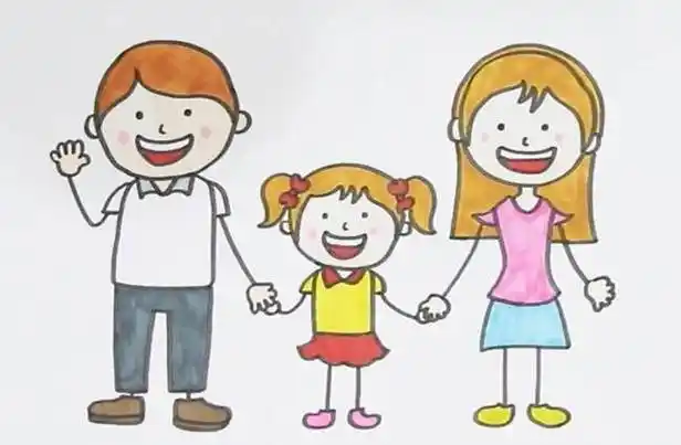 全家福照片简笔画 全家福画法简单又好看