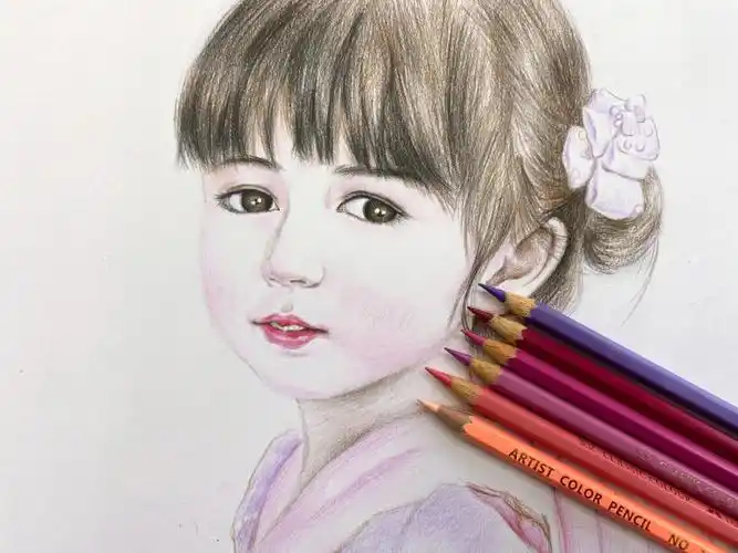 彩铅画小女孩