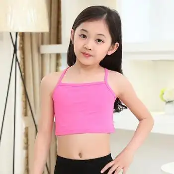 女童发育期文胸小学生内衣小背心少女女孩抹胸衣白色裹胸 玫红色 150