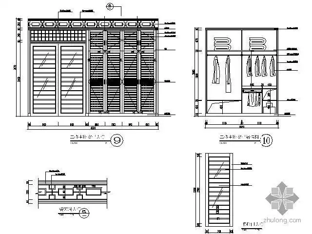 分享别墅卧室衣柜大样资料下载