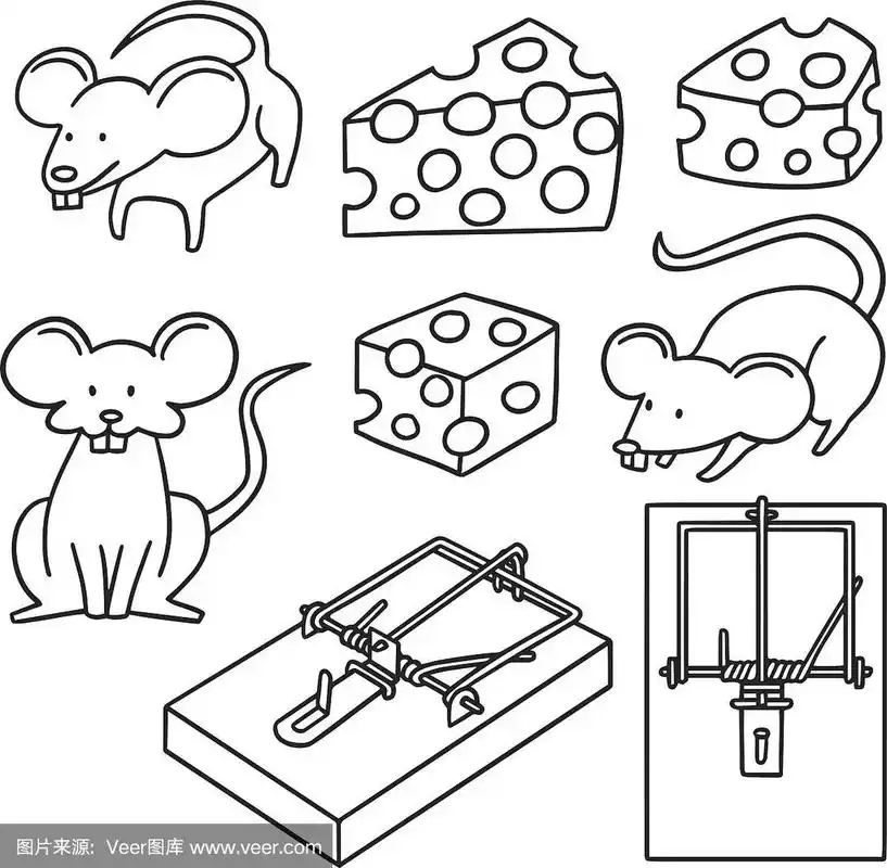 鼠和捕鼠器的矢量集