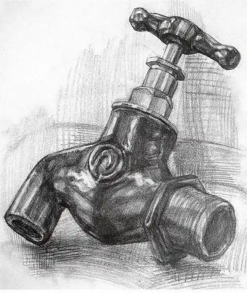 来自美院的一组水龙头静物素描画图片