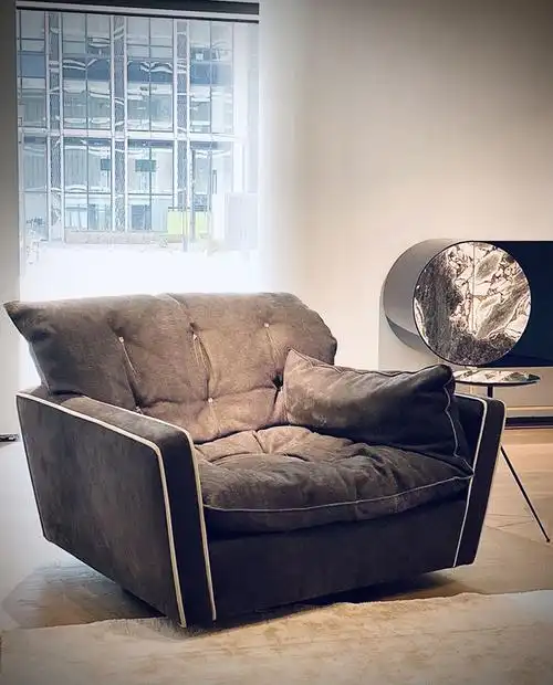 baxter椅baxter意式轻奢单人休闲沙发椅懒人北欧科技布转椅阳台书房椅