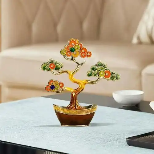 新品摇钱树摆件发财树招财酒柜装c饰家居轻奢创意客厅玄关乔迁开