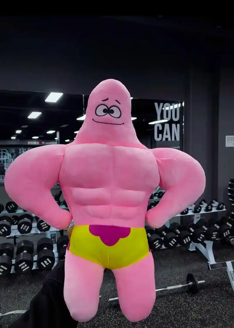 快看 派大星都练成肌肉星啦!哈哈哈哈哈哈 贼猛!#网红健 - 抖音