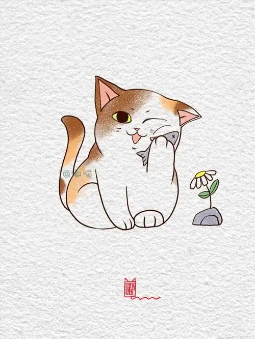 可爱的猫咪简笔画教程画画