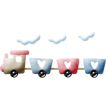 爱心彩色小火车
