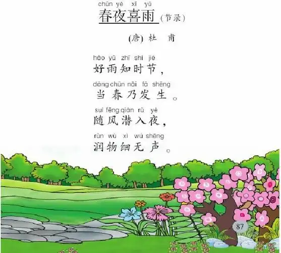 复习古诗《春夜喜雨》