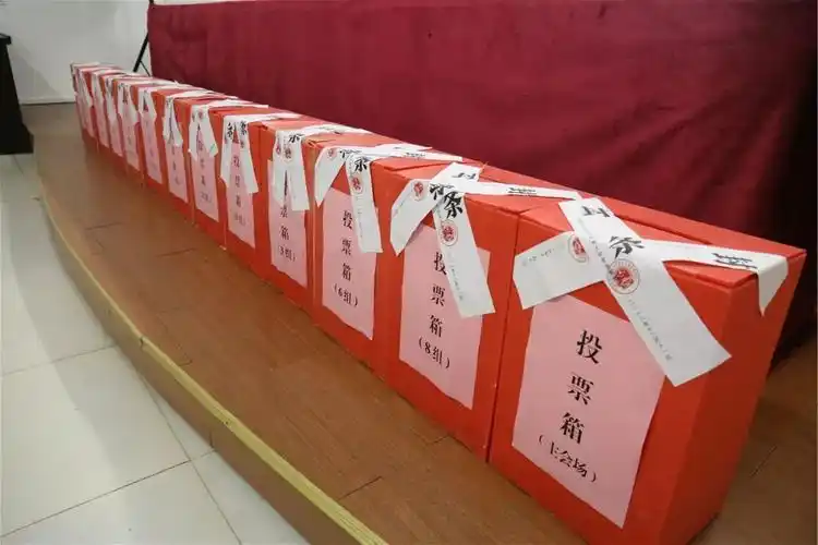 经过宣读选举办法等法定程序后,选民们有序地向投票箱里投下了自己