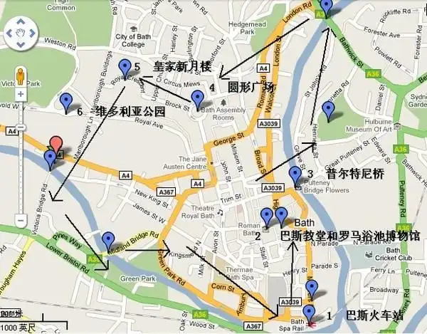 英国最美城市之巴斯主要景点一扫光