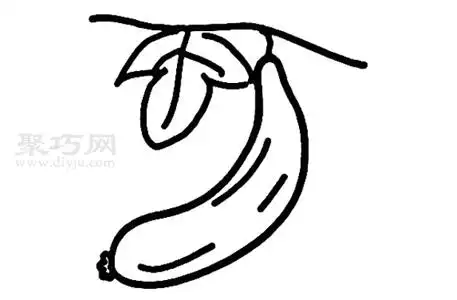丝瓜简笔画画法简单易学,本教程共有4步,非常适合小朋友们学习画画.