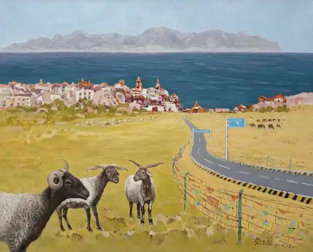 《青海湖之路》大图_文达画廊_画廊主页_雅昌艺术网