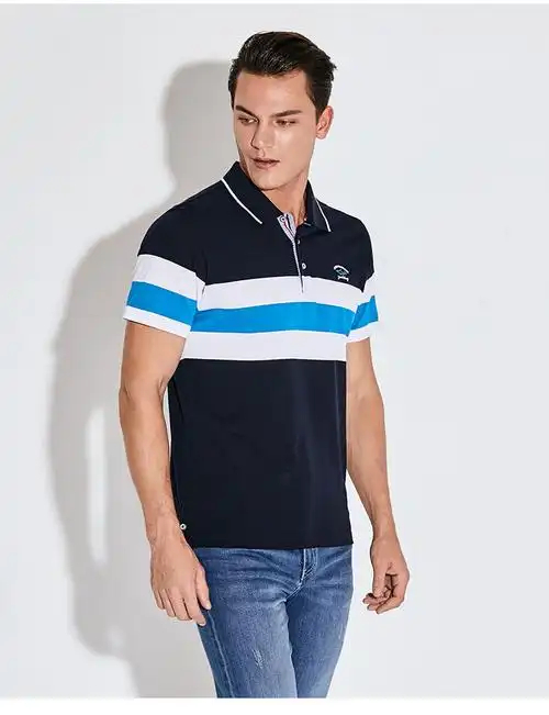 意大利古老鲨鱼男装古老鲨鱼新款夏翻领男士短袖休闲打底上衣保罗polo