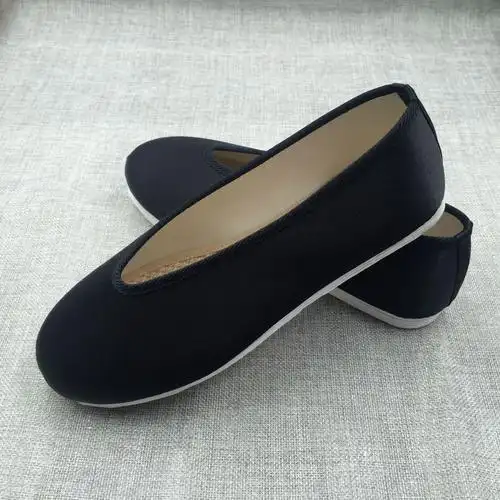 复古老北京布鞋圆口老年老头鞋休闲鞋功夫鞋千层底透气男士黑布鞋