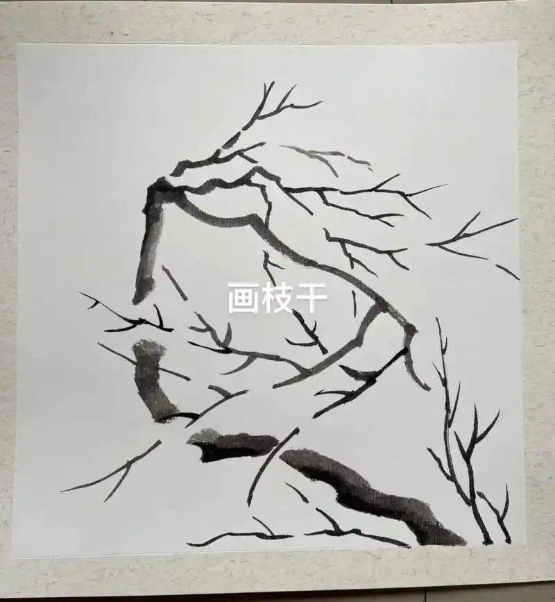 国画艺术 教你如何画一幅圈梅##绘画 - 抖音