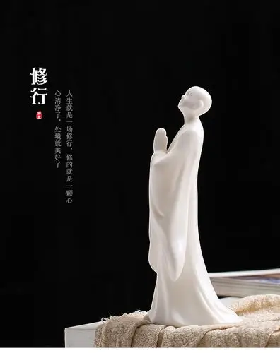 德化陶瓷禅意佛像新中式摆件 释迦牟尼阿弥陀佛居家样板房工艺品