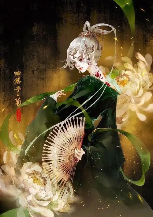 唯美的古风人物插画作品梅兰竹菊四君子古风人物图集