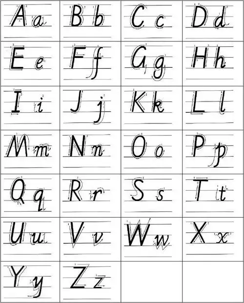 26个英文字母大小写对照表