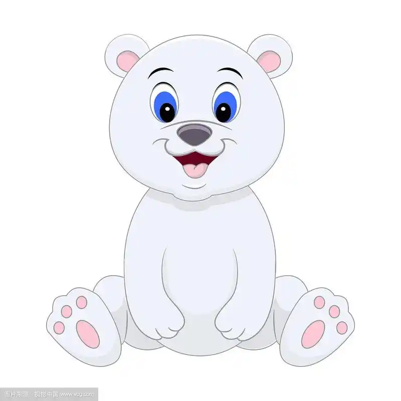 可爱的卡通北极熊