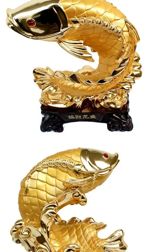 招财金龙鱼摆件树脂工艺品大型落地开业礼品家居客厅电视柜装饰品