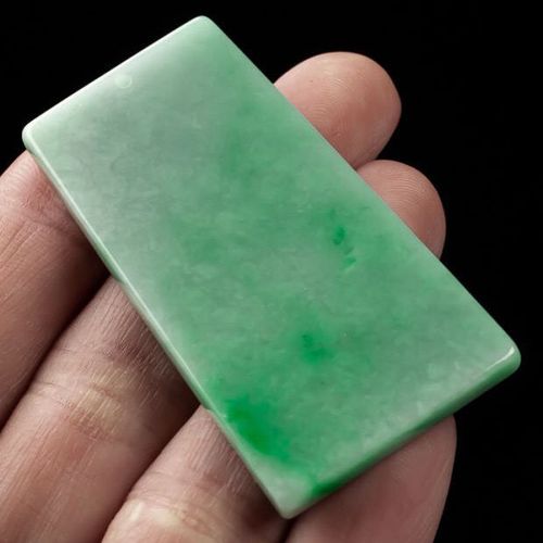 水润黄加绿素面平安无事牌吊坠 正品天然a货翡翠玉 85