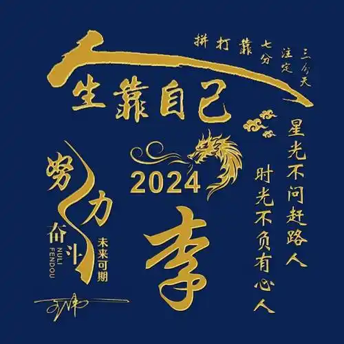 姓氏头像第929期,精选2024人生靠自己个性签名头像,请查收