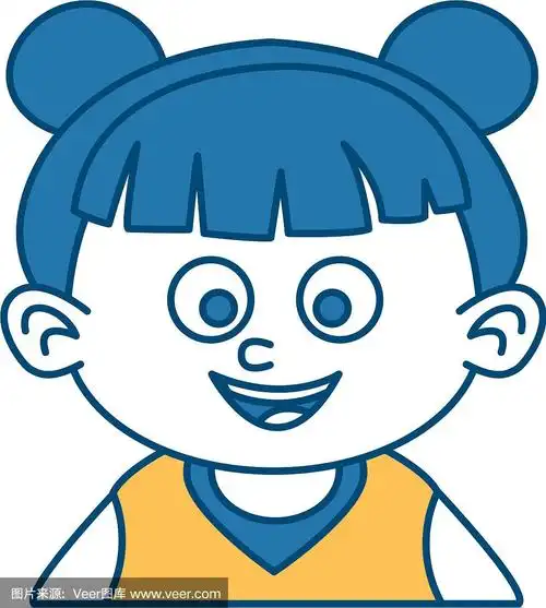 可爱的女孩脸卡通