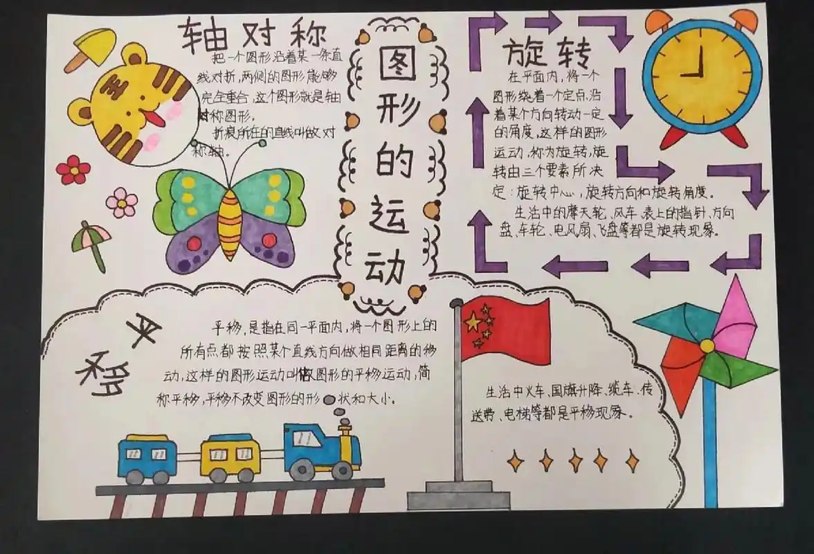 旋转平移轴对称手抄报