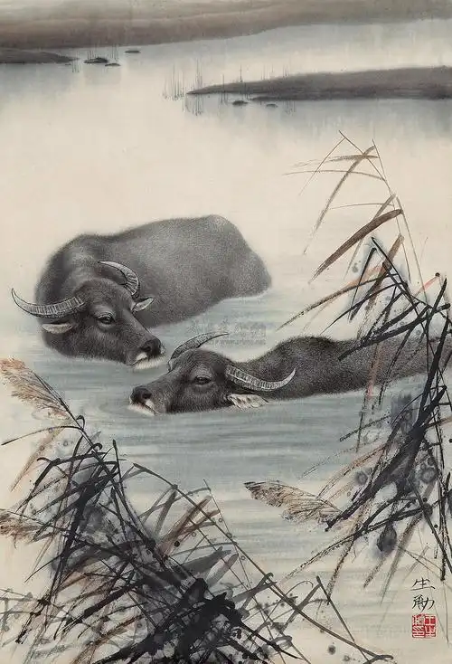 【水牛 设色纸本】拍卖品_图片_价格_鉴赏_绘画_雅昌艺术品拍卖网